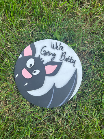 We're Going Batty:  3D round door hanger A1980N