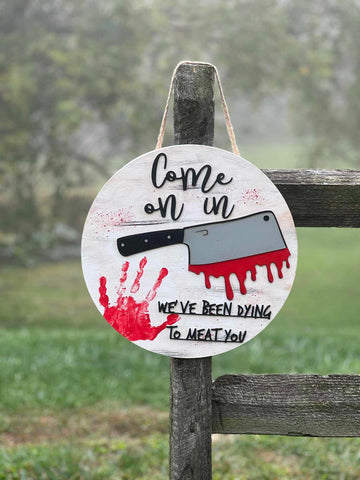Come on in, we've been dying to meat you! 3D round door hanger A1778N