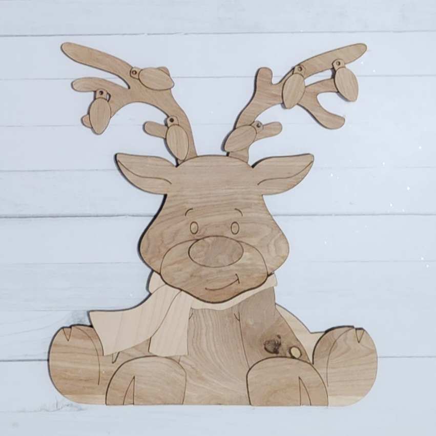 Reindeer Shelf Sitters: Chunky Shelf Sitter A3868N