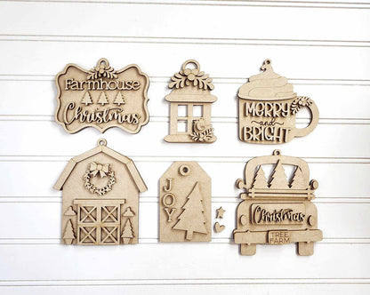 Farmhouse Collection Ornaments:  3D Ornaments