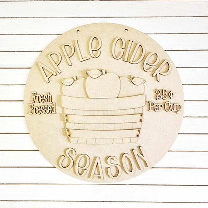 Apple Cider Season: 3D round door hanger