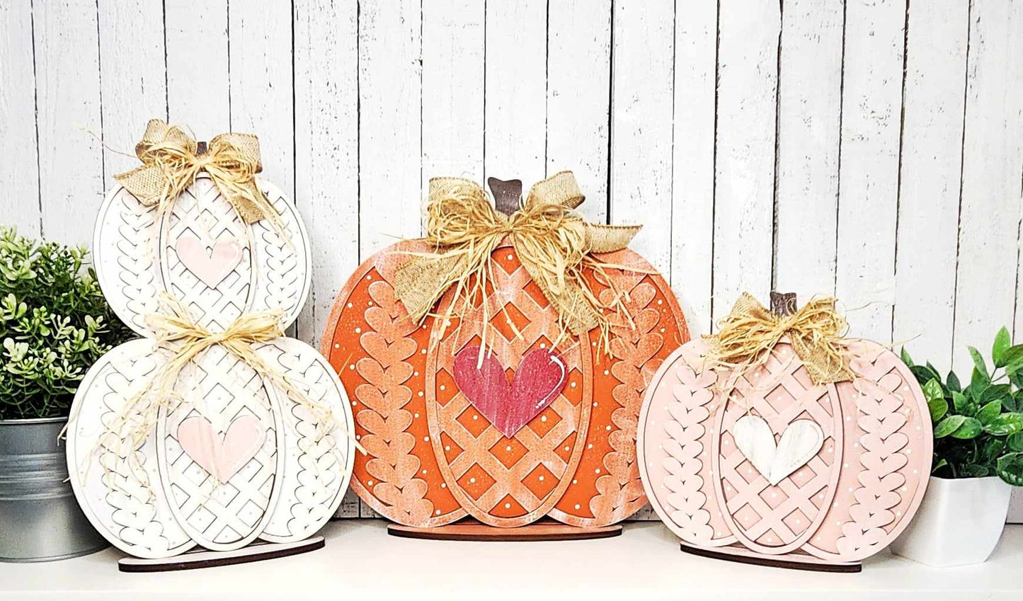 Sweater Weather pumpkin trio: Chunky Shelf Sitter