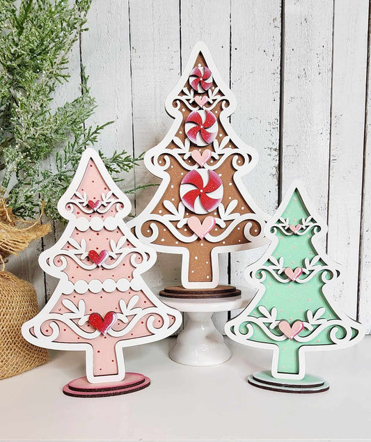 Christmas Tree Trio: Chunky Shelf Sitter