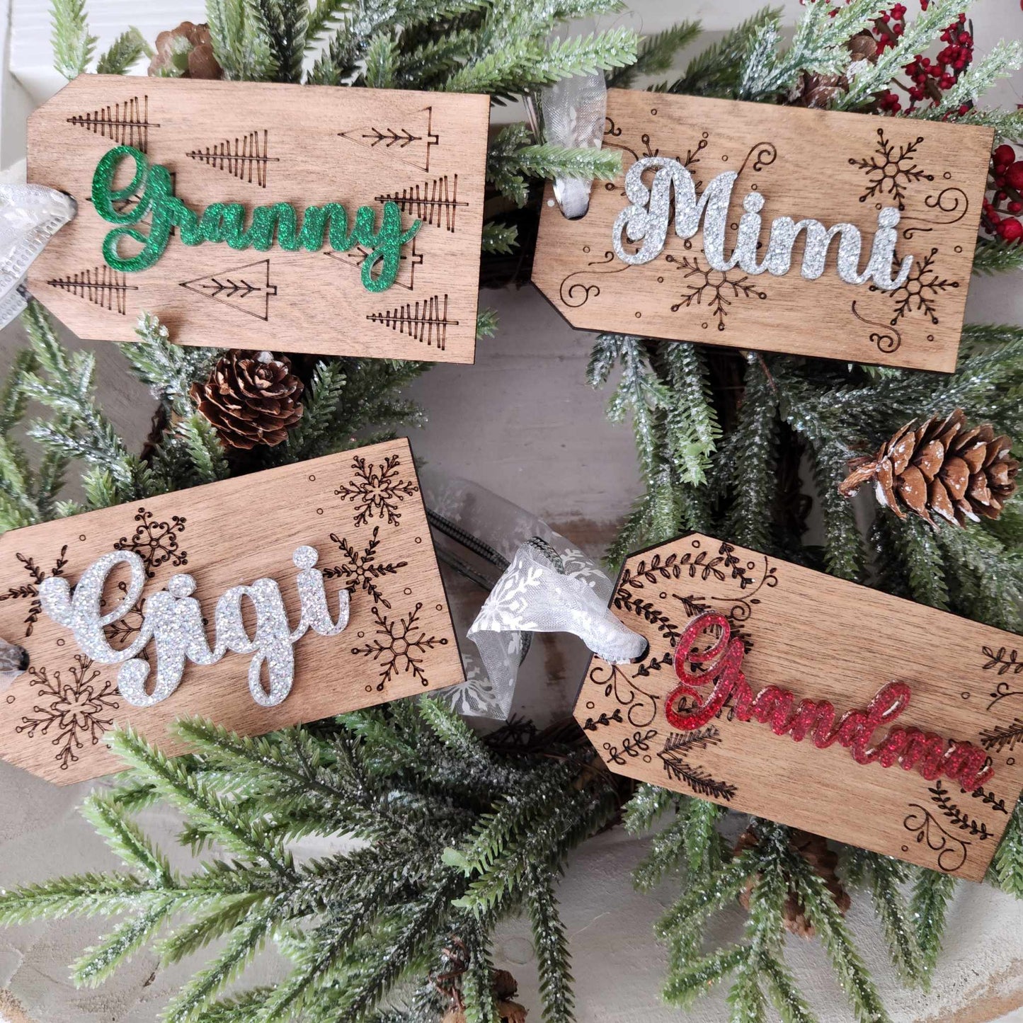 Engraved Stocking Tags:  3D Ornaments