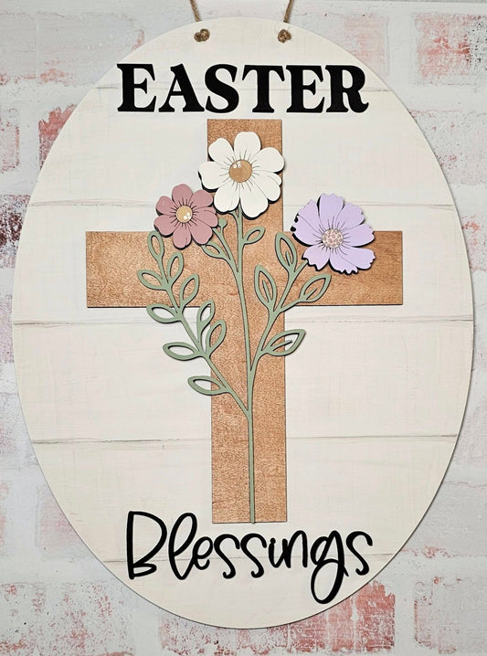 Easter Blessings: 3D Oval Door hanger