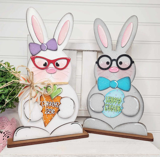 Standing Bunny Couple: Chunky Shelf Sitter A5655N