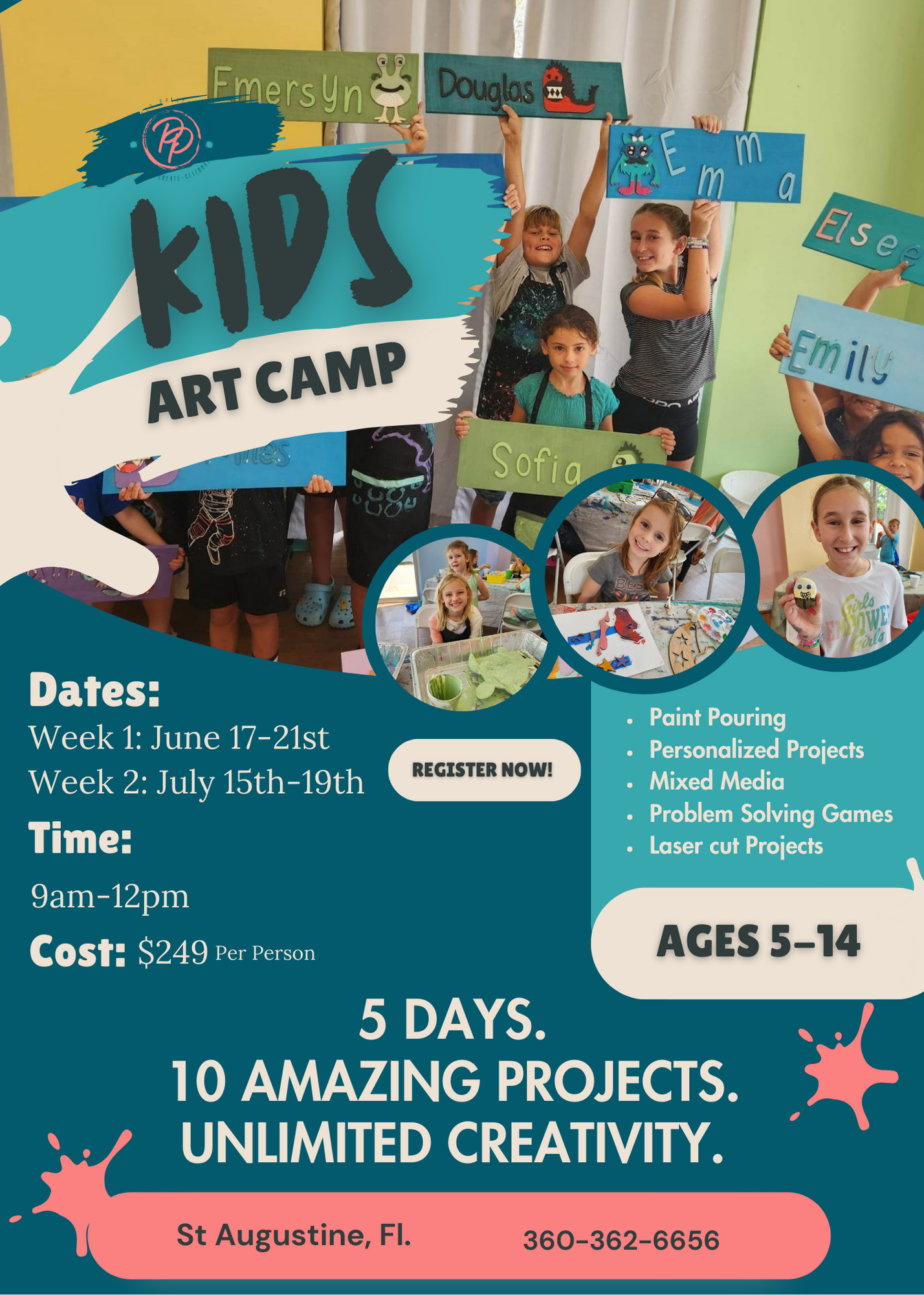 2024 KIDS SUMMER CREATIVITY CAMP! Week 2: July 15-19 @ 9am-12:00pm