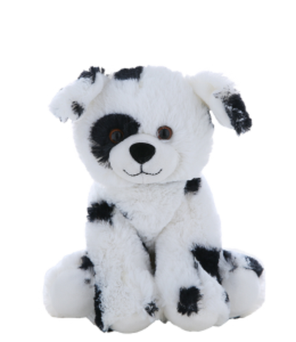  plush Dalmation dog toy with black spots on a white background