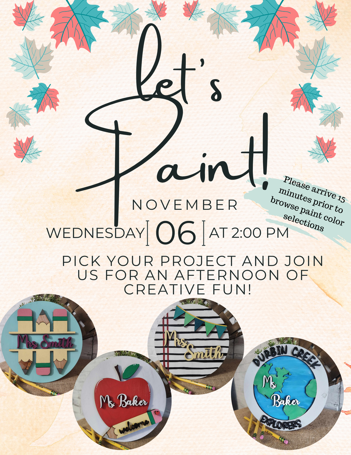 Durbin Creek Teachers DIY Sign Workshop! - November 6th @2pm