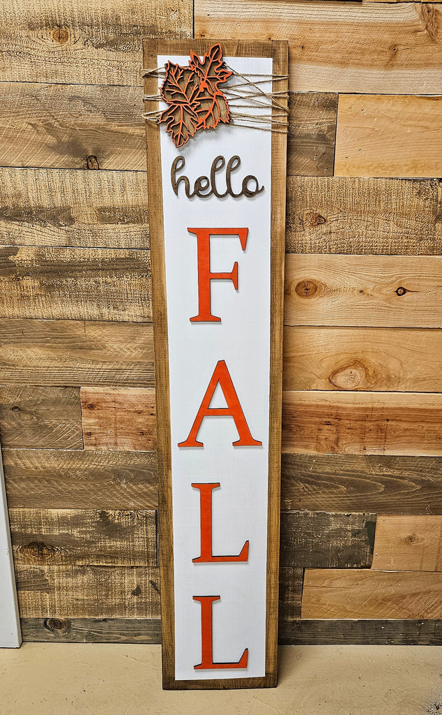 Hello FALL porch leaner: 3D Plank – Painted Pallet Studio