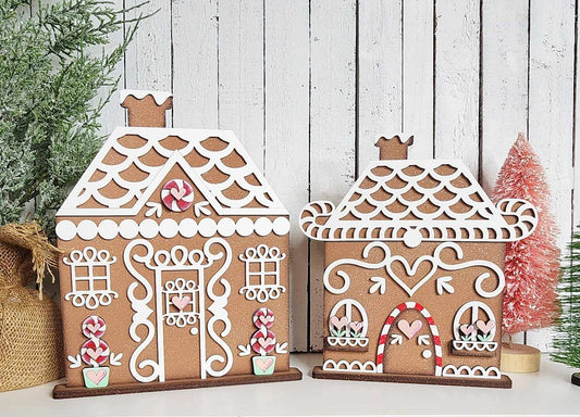 Gingerbread Houses:  Chunky Shelf Sitter