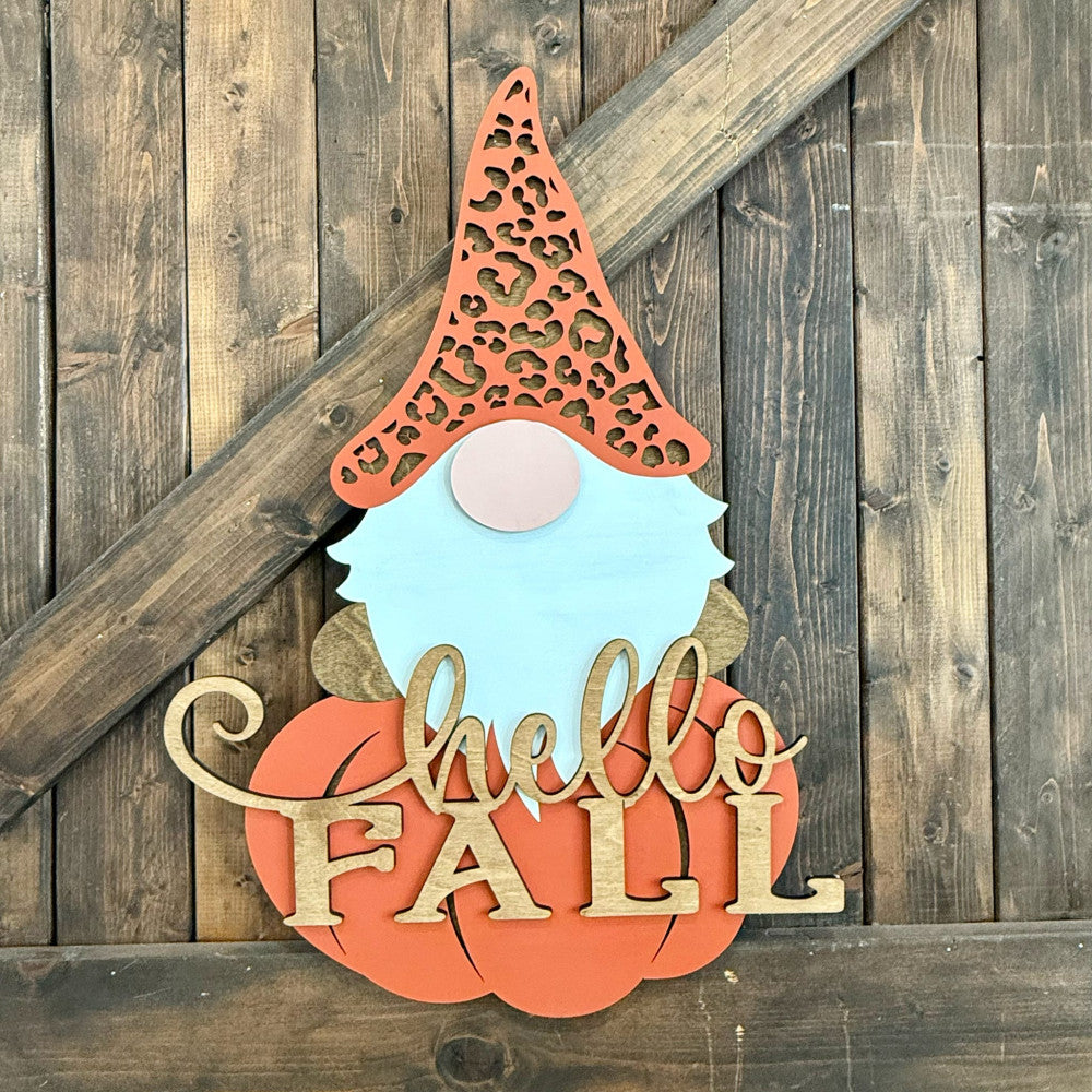 Hello Fall Gnome A6017 Novelty door hanger