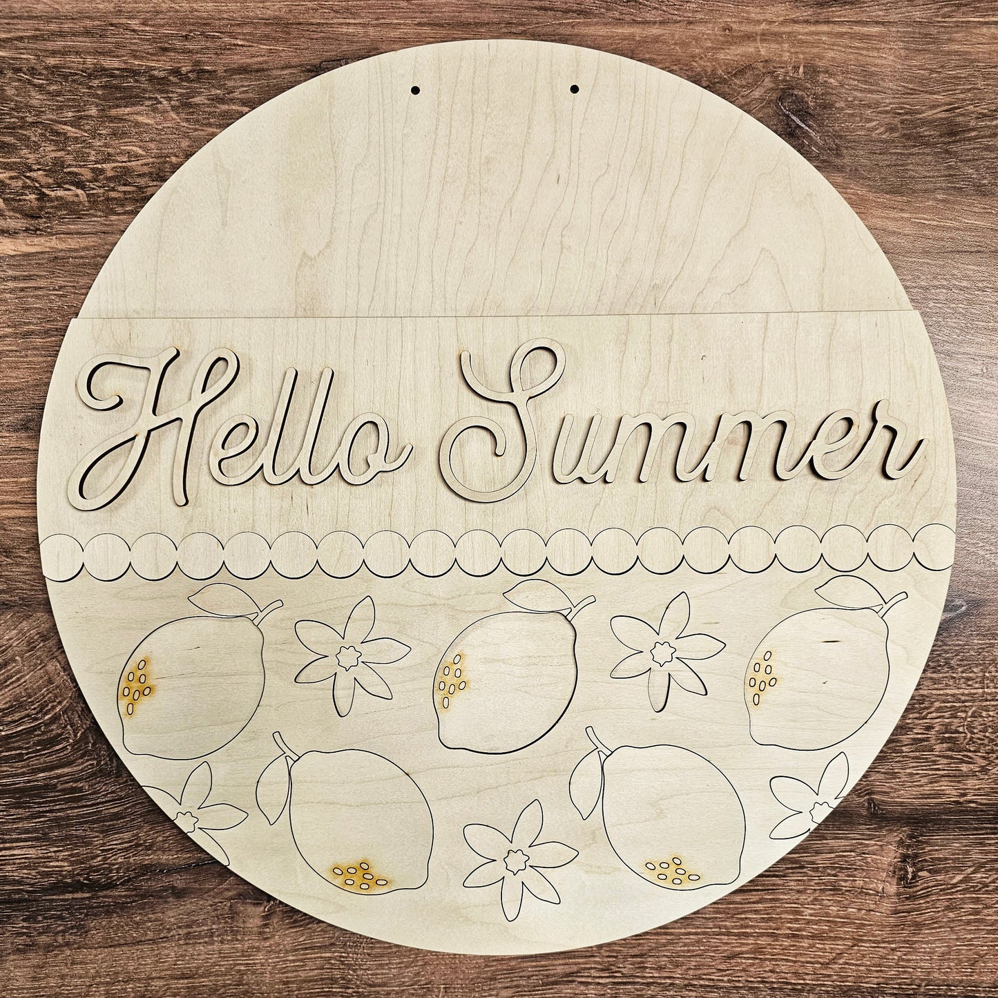 Hello Summer lemons: 3D round door hanger