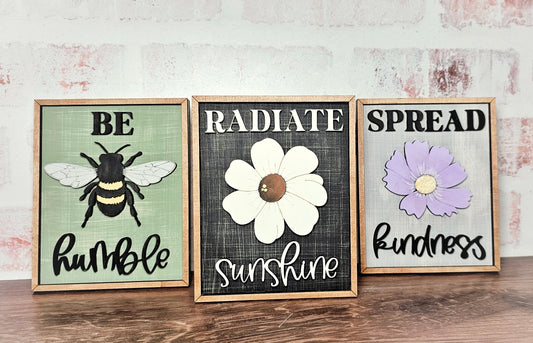 Bees  & Blooms: 3D Sign trio