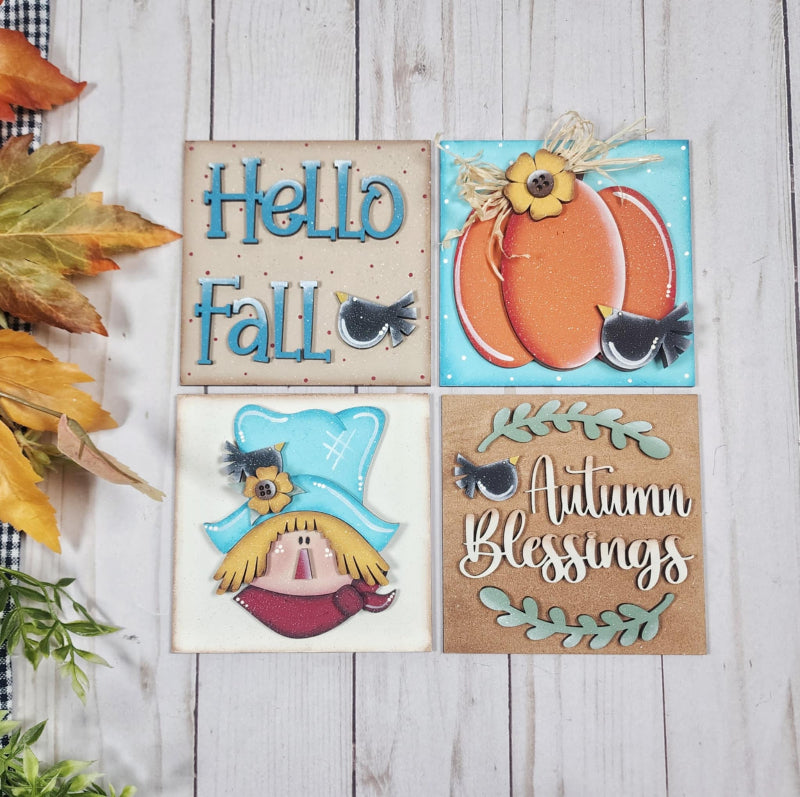 Scarecrow mini fall tile signs A5989 3D Sign