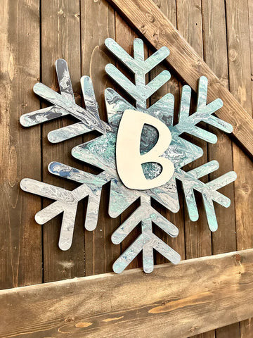 Monogram Snowflake 21" : Holiday Paint Pour Shapes A5830N