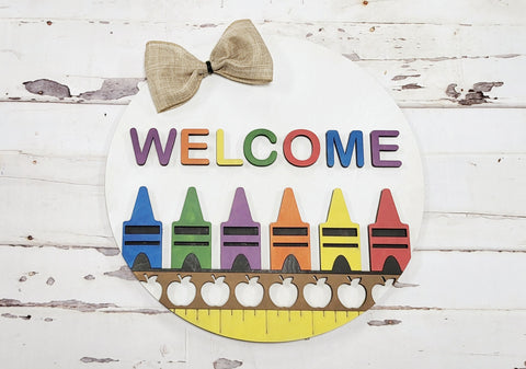 Welcome Back to School:  3D round door hanger A1933N