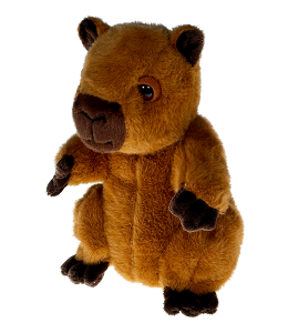 Plush toy capybara on a white background