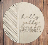 Holly Jolly Home (vertical): 3D round door hanger A4344N