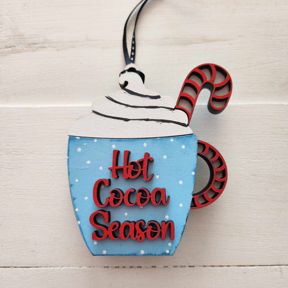 Hot Cocoa Mug gift card holders: 3D Ornaments