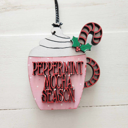 Hot Cocoa Mug gift card holders: 3D Ornaments