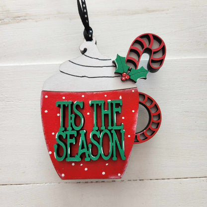 Hot Cocoa Mug gift card holders: 3D Ornaments