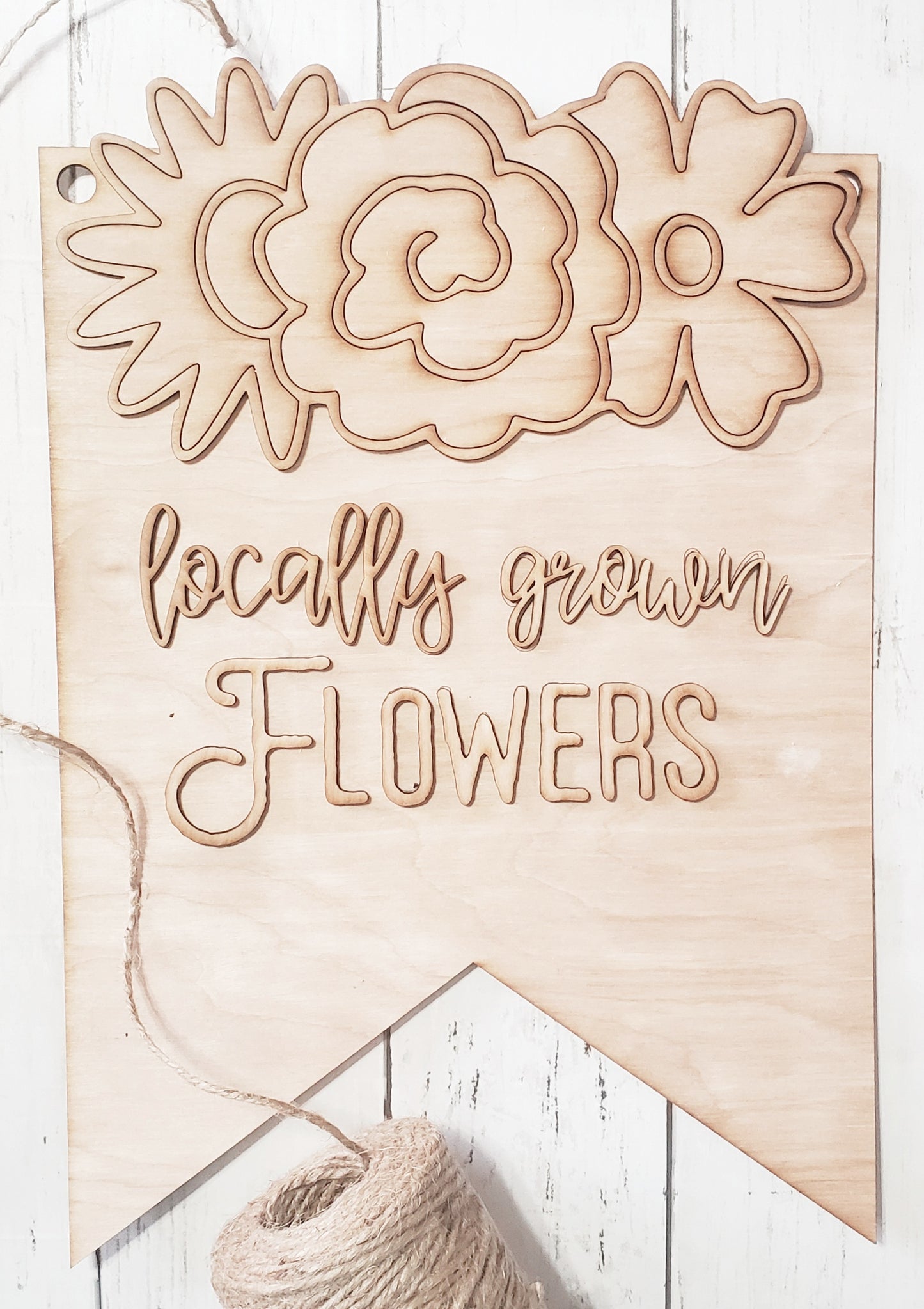 Locally grown flowers: 3D Door hanger A1826N