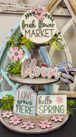 Fresh Flower Market:  Laser Tiered Tray Collection A1804N