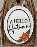 Hello Autumn: 3D OVAL door hanger A1718N