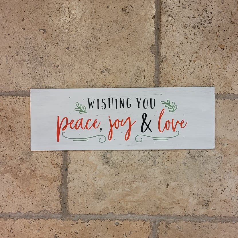 Wishing you peace, joy & love: Plank Design A1492N