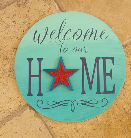 Welcome to our Home Round Door Hanger: Interchangeable Design A1417N
