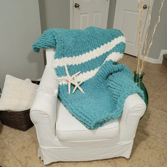 Seaside Dreams: Hand-Knit Blanket (SAMPLE)