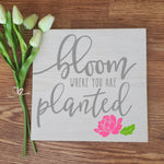 Bloom where you are planted: Square Design A1599N