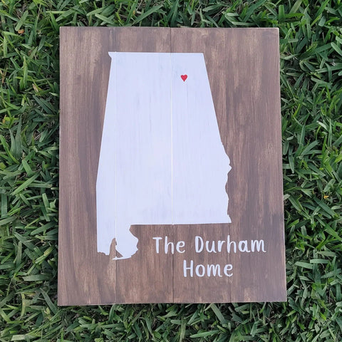 Personalized State with Heart and Name: Rectangle A1610N