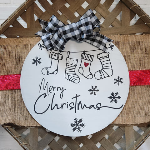 Merry Christmas stockings:  Round A1735N