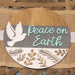 Peace on Earth:  3D round door hanger A1748N