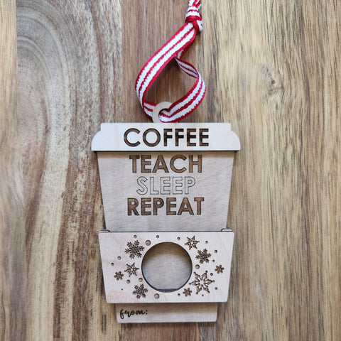 Coffee gift card ornament: Ornament A1762N