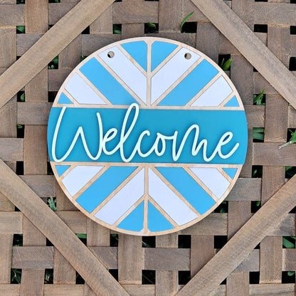 Chevron Welcome:  3D round door hanger A1816N