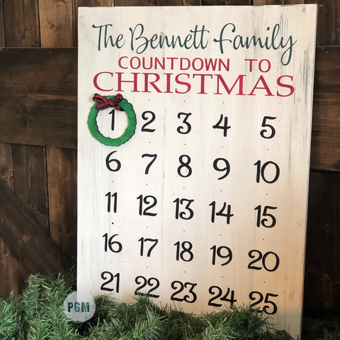 Countdown to Christmas Advent Calendar:  Rectangle A1463N