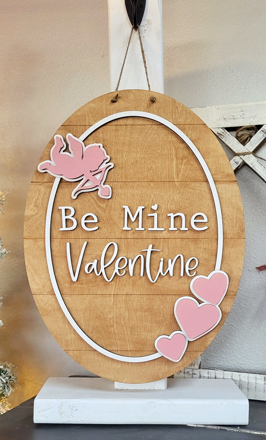 Be Mine Valentine:  3D OVAL door hanger A1780N