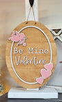 Be Mine Valentine:  3D OVAL door hanger A1780N