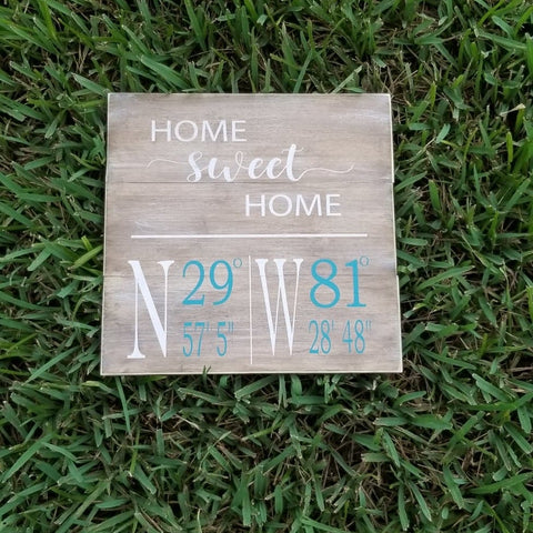 Home sweet Home with coordinates:  Square Design A1259N