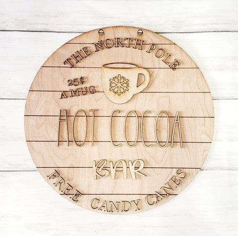 Hot Cocoa bar: 3D round door hanger A1714N