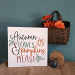 Autumn leaves and Pumpkins please: Square Design A1636N