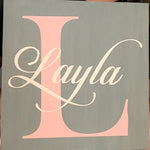 Initial with name overlay: Square Design A1231N